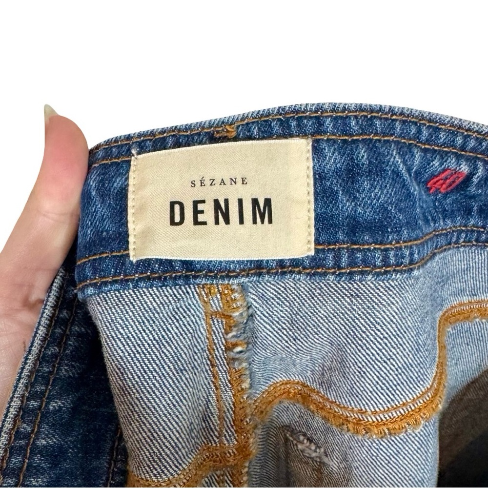Sezane Le Crop High Rise Wide Leg Jeans in Denim Blue Worn Once-Still Full Price - Picture 8 of 11
